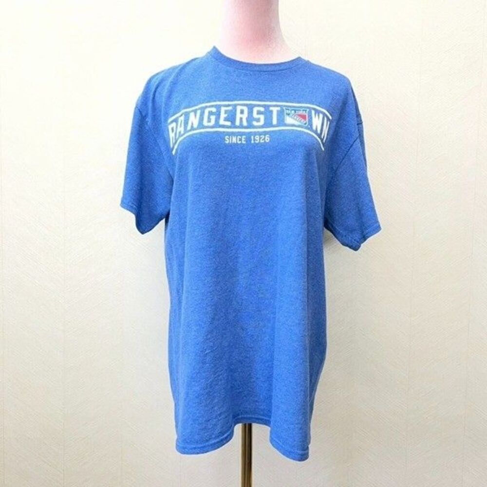 Delta Pro Weight Blue Rangerstown New York Rangers Hockey T-Shirt Mens Size M